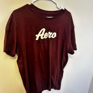 Aeropostale Burgundy Tee with White Logo
